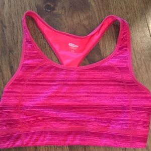 Pink striped old navy large sports bra
